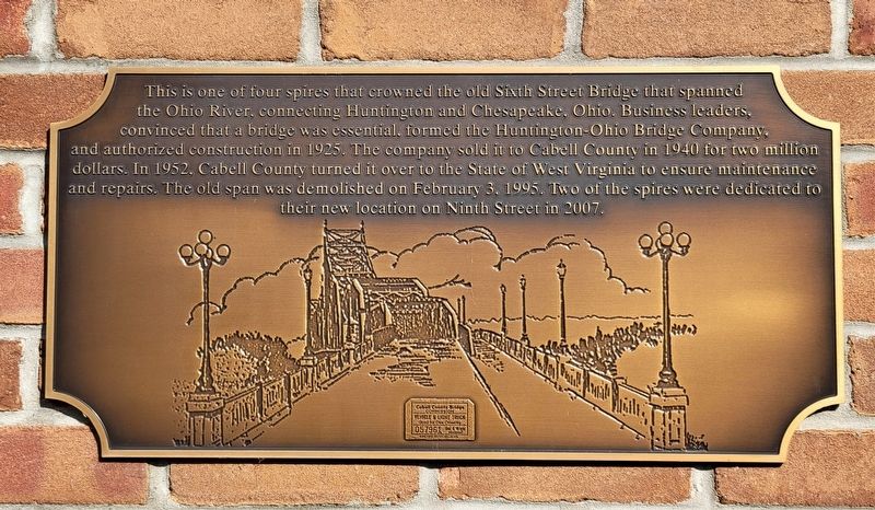 Sixth Street Bridge Spire Marker. Click for full size. Sixth Street Bridge Spire Marker image. Click for full size.