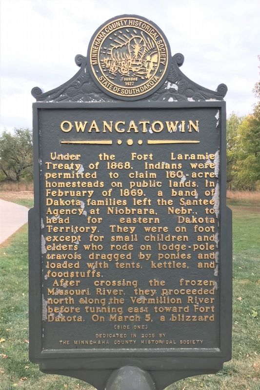 Owancatowin Marker (Side one) image. Click for full size.