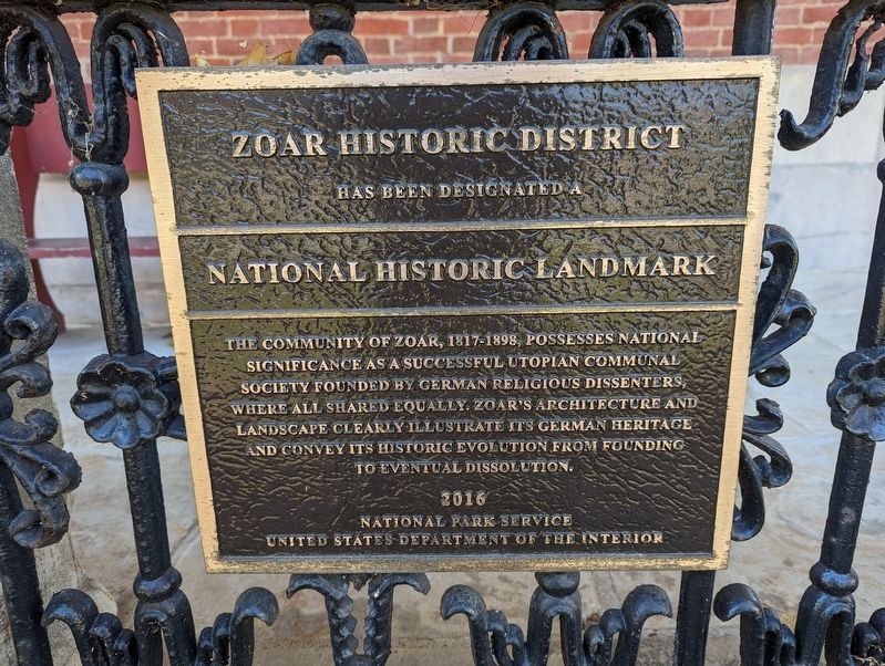 Zoar Historic District Marker. Click for full size. Zoar Historic District Marker image. Click for full size.