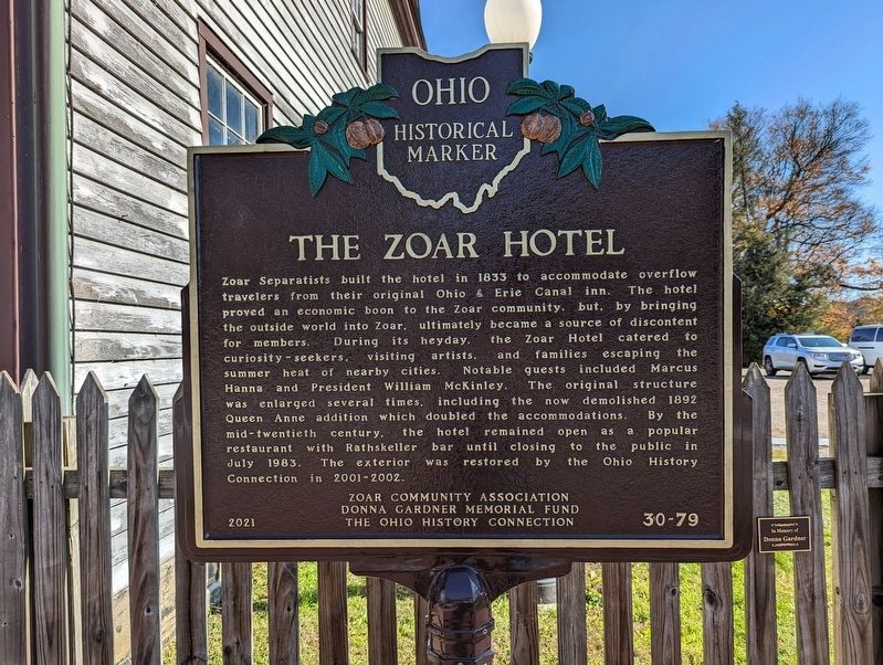 The Zoar Hotel Marker image. Click for full size.