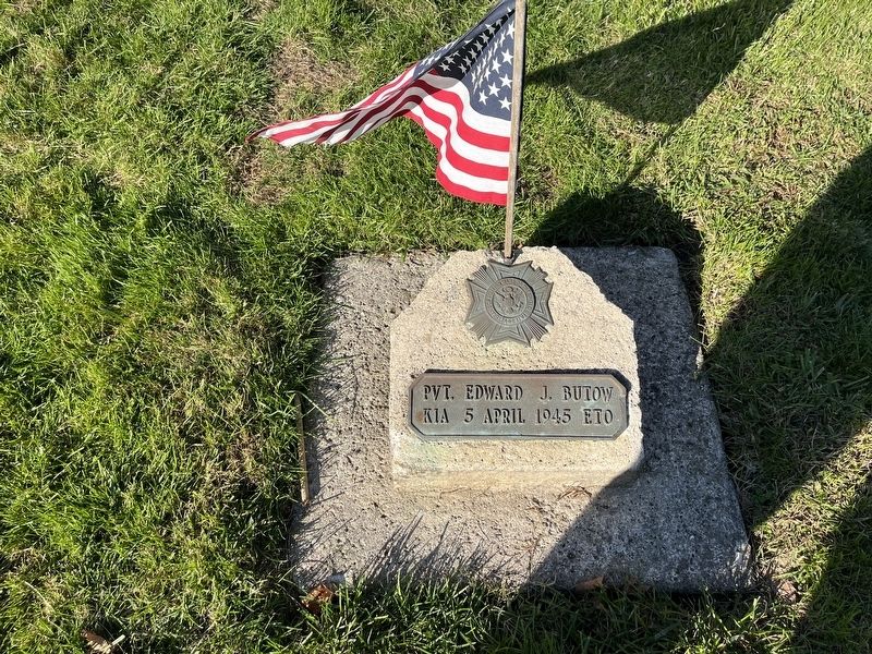 Pvt. Edward J. Butow Marker. Click for full size. Pvt. Edward J. Butow Marker image. Click for full size.