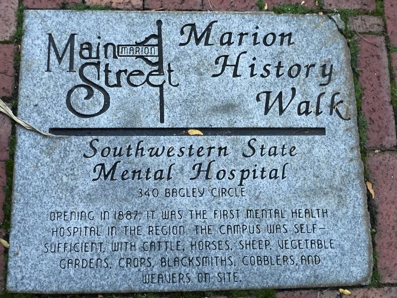 Southwestern State Mental Hospital Marker image. Click for full size.