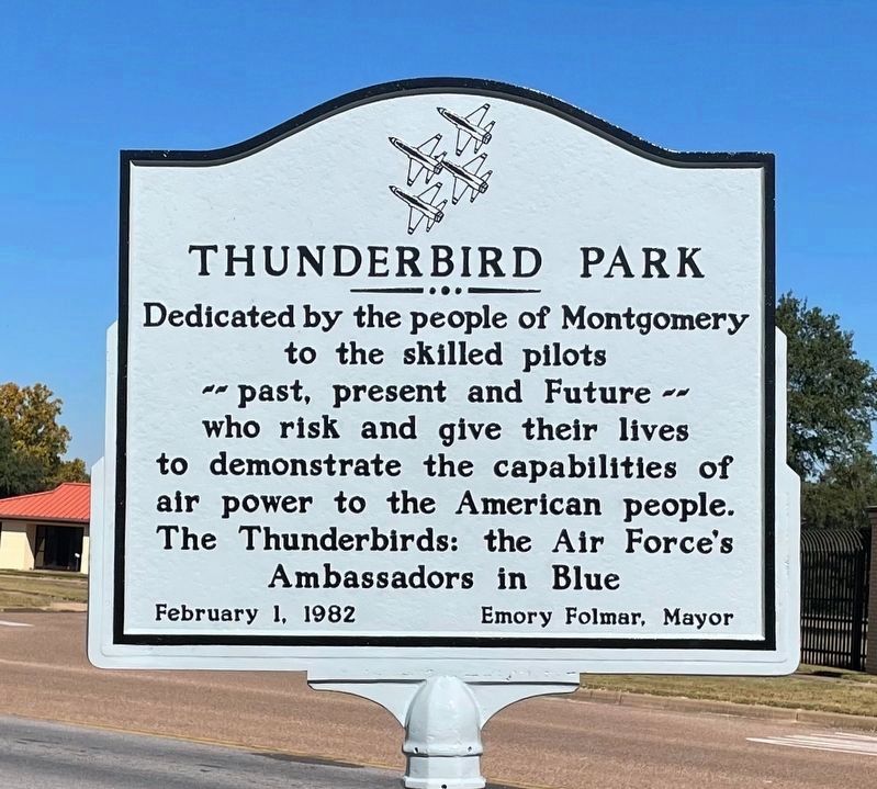 Thunderbird Park Marker (repainted & reinstalled in different place in park. image. Click for full size.