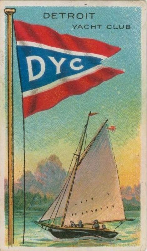 Detroit Yacht Club Flag cigarette card (from the Jack Rose <i>Flags of All Nations</i> series) image. Click for full size.