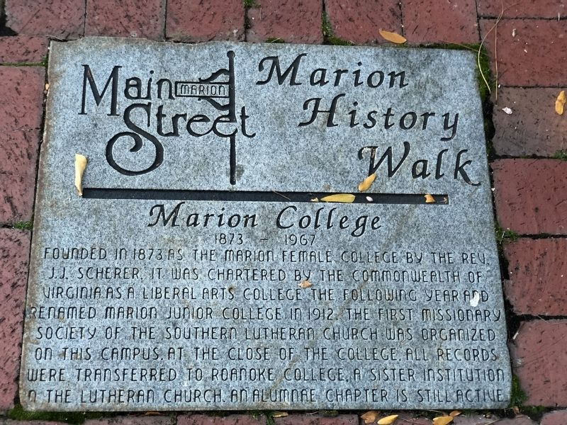Marion College Marker image. Click for full size.