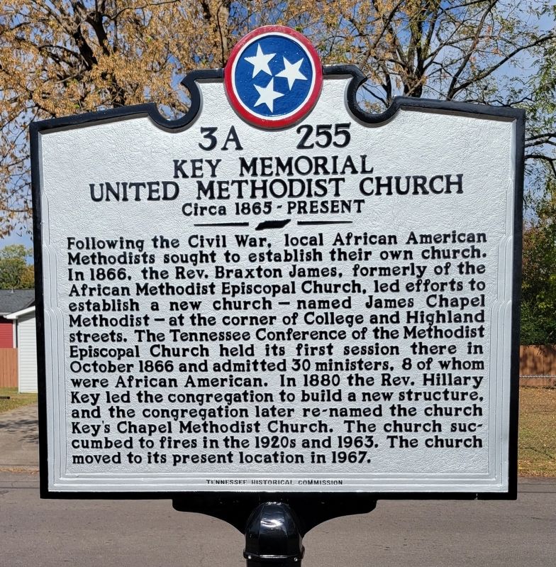 Key Memorial United Methodist Church Marker image. Click for full size.