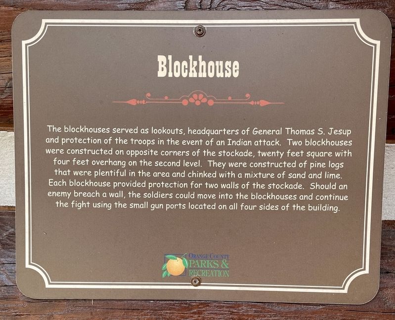 Blockhouse Marker. Click for full size. Blockhouse Marker image. Click for full size.