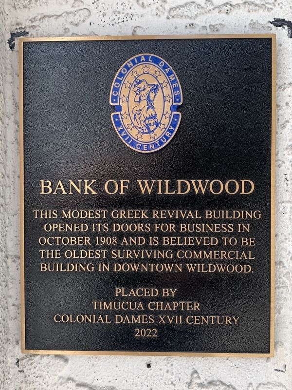 Bank of Wildwood Marker image. Click for full size.