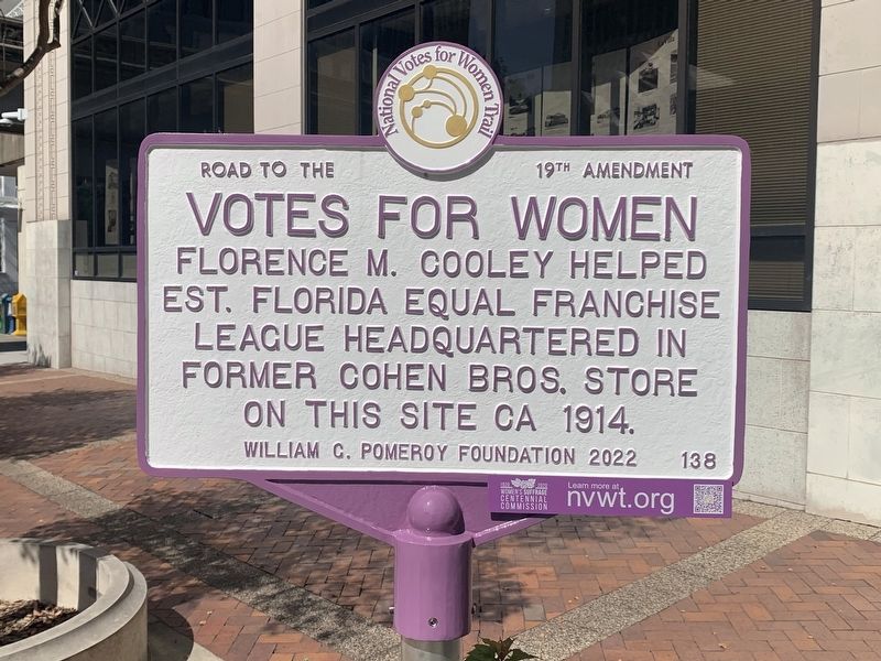 Votes for Women - Florence M. Cooley Marker image. Click for full size.