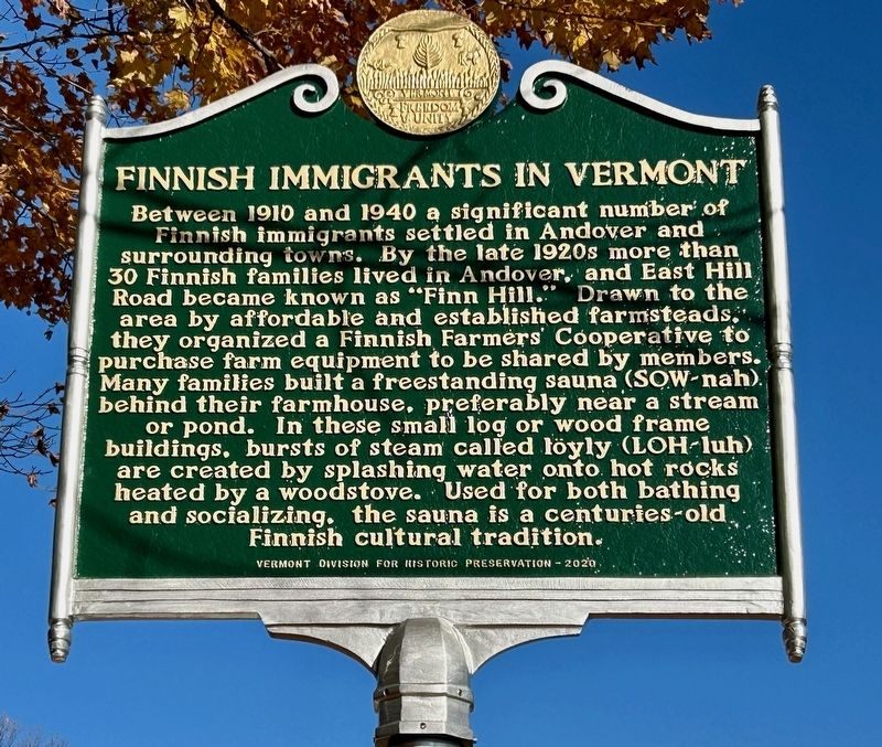 Finnish Immigrants in Vermont Marker image. Click for full size.