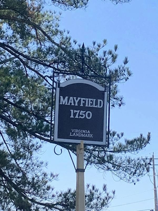 Mayfield, Virginia Landmark sign image. Click for full size.