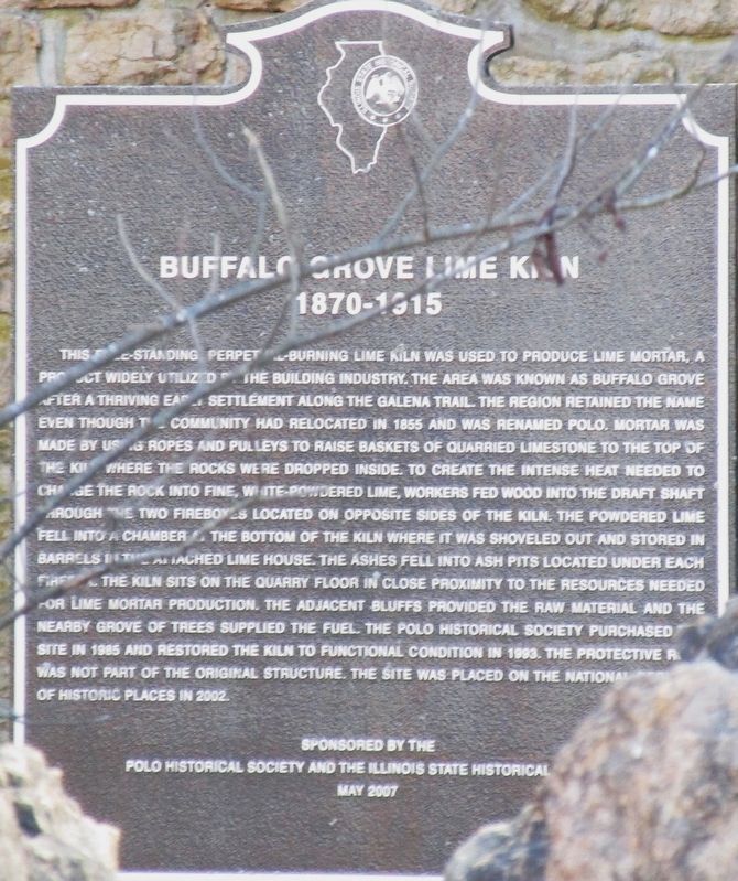 Buffalo Grove Lime Kiln 1870-1915 Marker image. Click for full size.