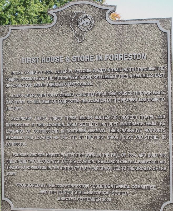 First Brick House & Store in Forreston Marker image. Click for full size.