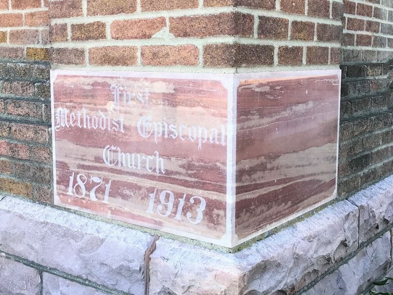 First United Methodist Church Cornerstone image. Click for full size.