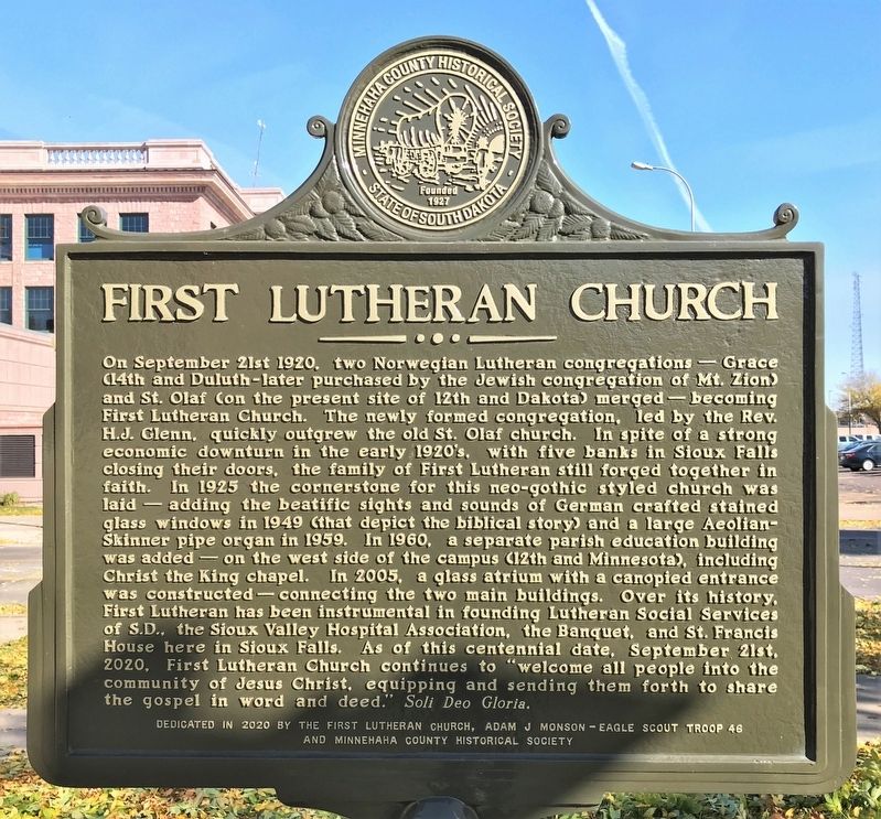 First Lutheran Church Marker image. Click for full size.