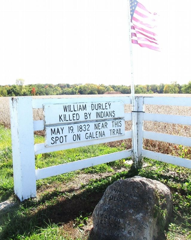 William Durley Killed By Indians Marker. Click for full size. William Durley Killed By Indians Marker image. Click for full size.