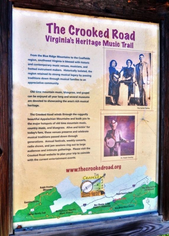The Crooked Road (<i>left side of marker</i>) image. Click for full size.