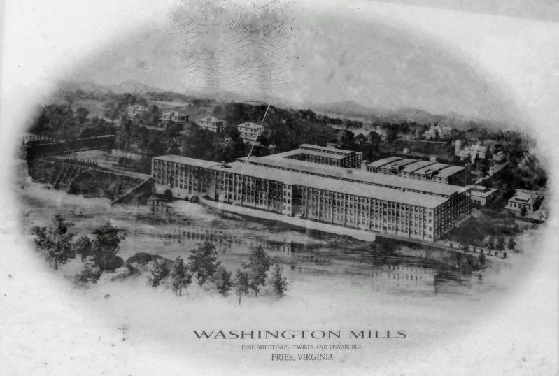 Marker detail: Washington Mills image. Click for full size.