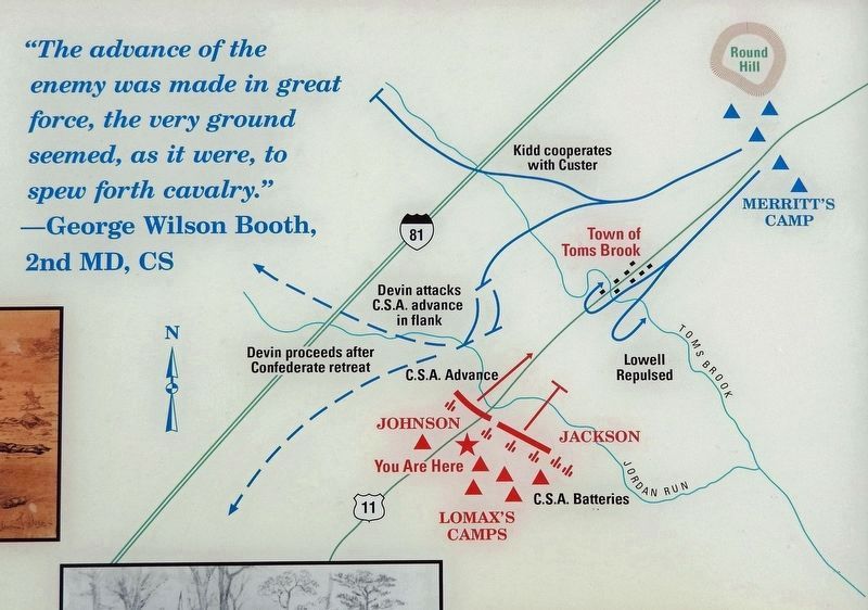 Marker detail: Toms Brook Battlefield image. Click for full size.