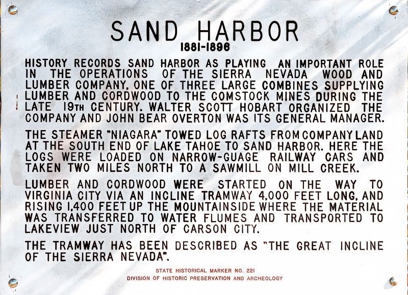 Sand Harbor Marker image. Click for full size.