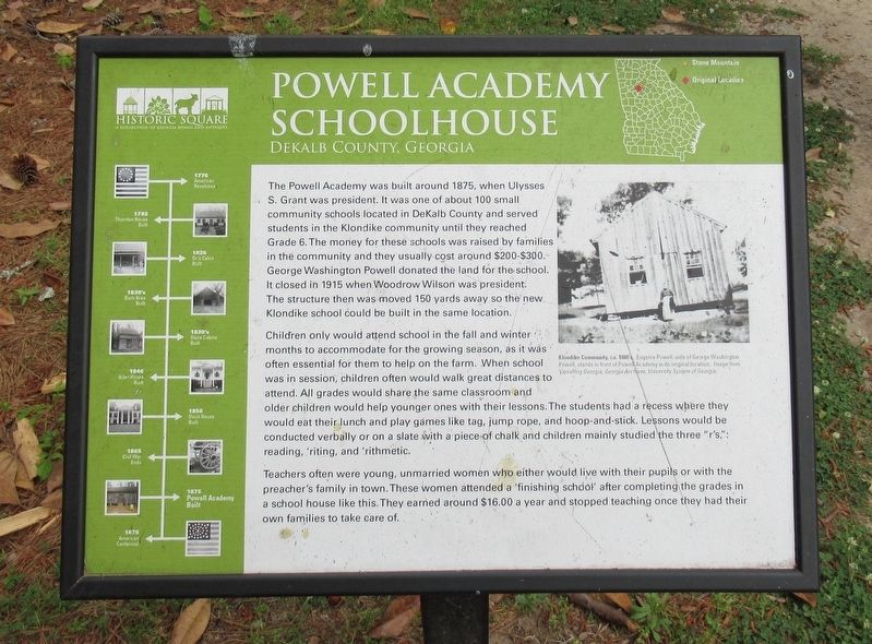 Powell Academy Schoolhouse Marker. Click for full size. Powell Academy Schoolhouse Marker image. Click for full size.