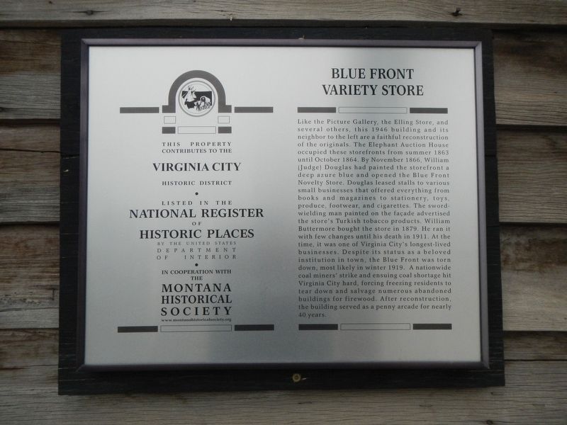 Blue Front Variety Store Marker image. Click for full size.