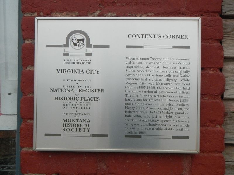 Content's Corner Marker image. Click for full size.