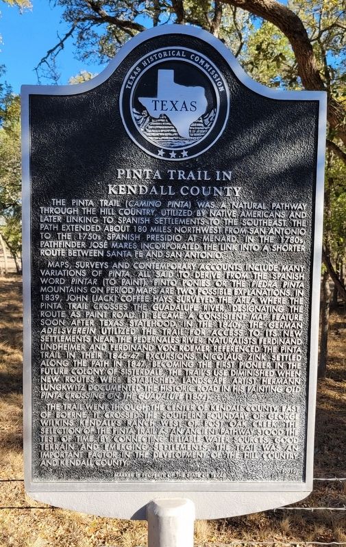 Pinta Trail in Kendall County Marker image. Click for full size.