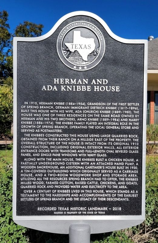 Herman and Ada Knibbe House Marker image. Click for full size.