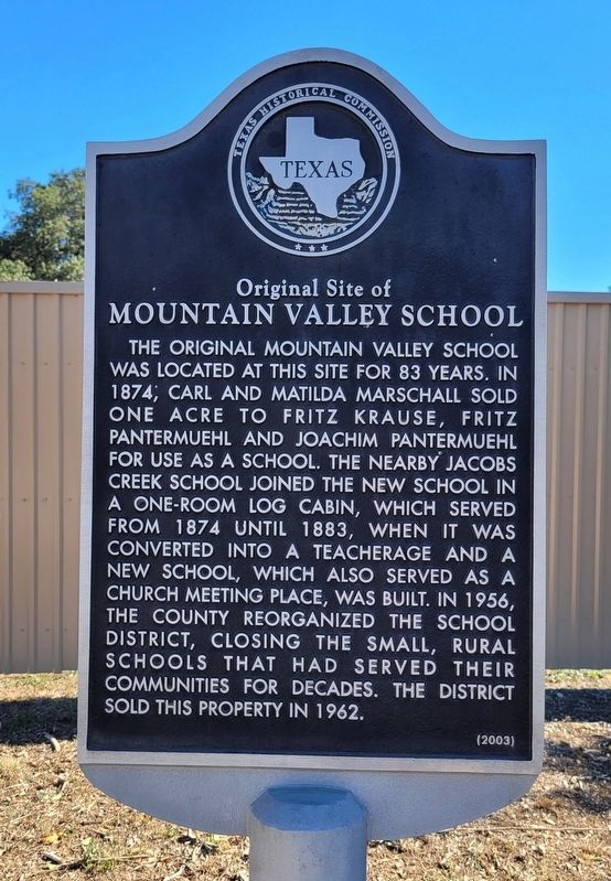 Original Site of Mountain Valley School Marker image. Click for full size.