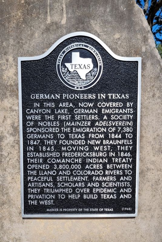 German Pioneers in Texas Marker image. Click for full size.