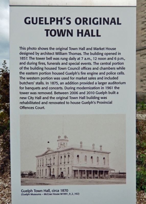 Guelph's Original Town Hall Marker image. Click for full size.