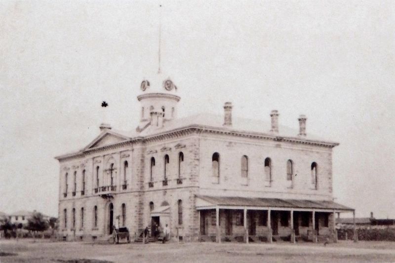 Marker detail: Guelph Town Hall, circa 1870 image. Click for full size.