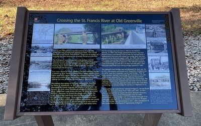 Crossing the St. Francis River at Old Greenville Marker image. Click for full size.