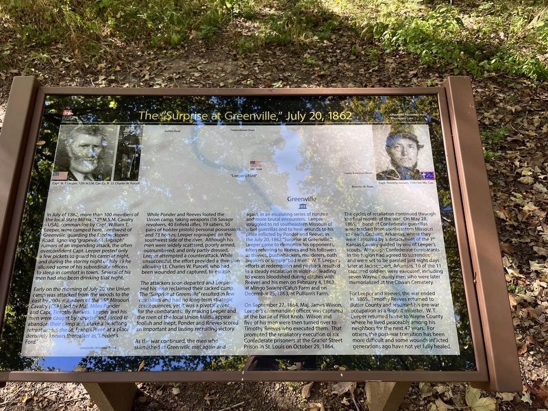 The "Surprise at Greenville," July 20, 1862 Marker image. Click for full size.