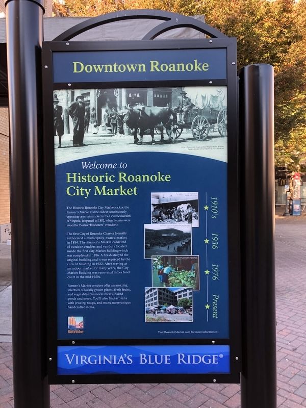 Welcome to Historic Roanoke City Market Marker image. Click for full size.