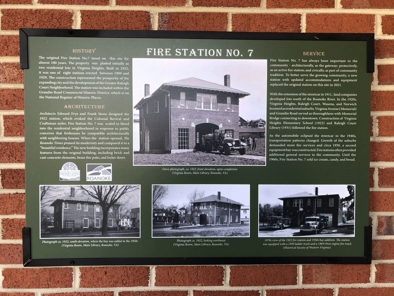 Fire Station No. 7 Marker image. Click for full size.