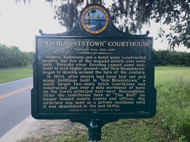 "Old Blountstown" Courthouse Marker Side 2 image. Click for full size.