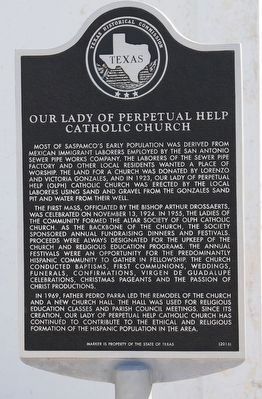 Our Lady of Perpetual Help Catholic Church Marker image. Click for full size.