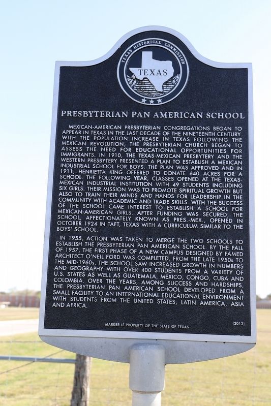 Presbyterian Pan American School Marker. Click for full size. Presbyterian Pan American School Marker image. Click for full size.