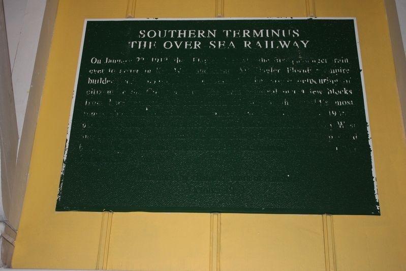 Southern Terminus the Over-Sea Railway Marker image. Click for full size.