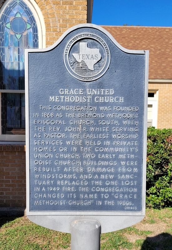 Grace United Methodist Church Marker image. Click for full size.