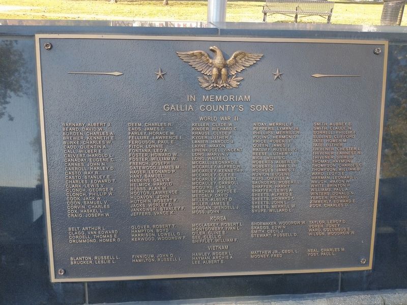 Gallia County Veterans Memorial image. Click for full size.