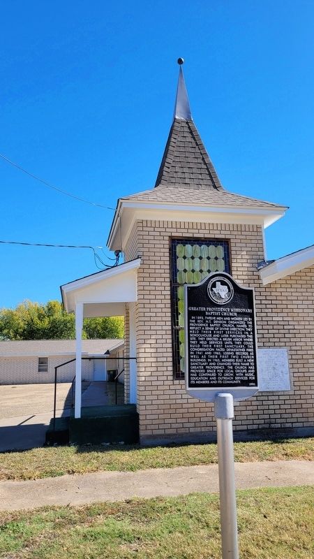 The Greater Providence Missionary Baptist Church and Marker image. Click for full size.
