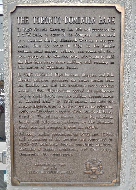 The Toronto-Dominion Bank Marker. Click for full size. The Toronto-Dominion Bank Marker image. Click for full size.