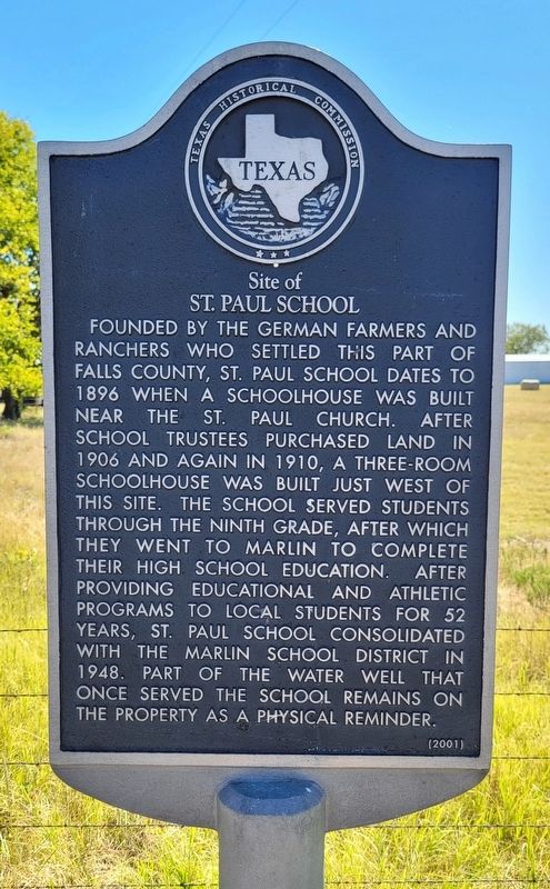 Site of St. Paul School Marker. Click for full size. Site of St. Paul School Marker image. Click for full size.