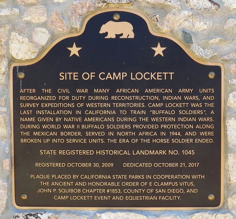Camp Lockett Marker image. Click for full size.