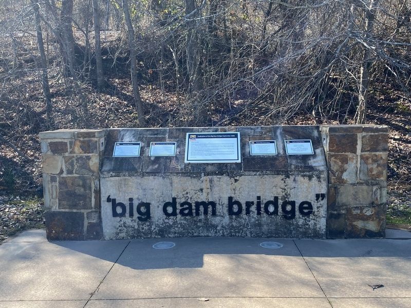 The Story of the Big Dam Bridge Monoliths Marker image. Click for full size.