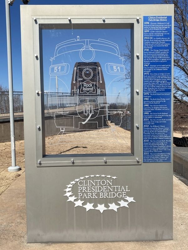 Clinton Presidential Park Bridge History Marker image. Click for full size.