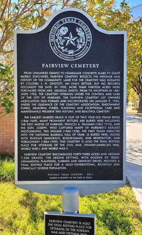 Fairview Cemetery Marker image. Click for full size.